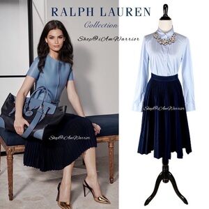 Ralph Lauren Purple label NWT pleated denim skirt *shop@iamwarrior